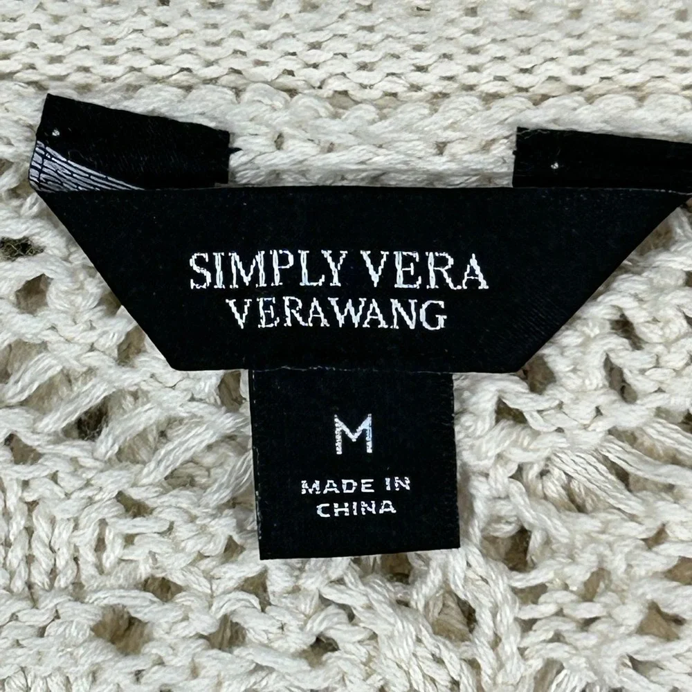 Simply Vera Women's Medium Cotton Crewneck Sweater Vera Wang